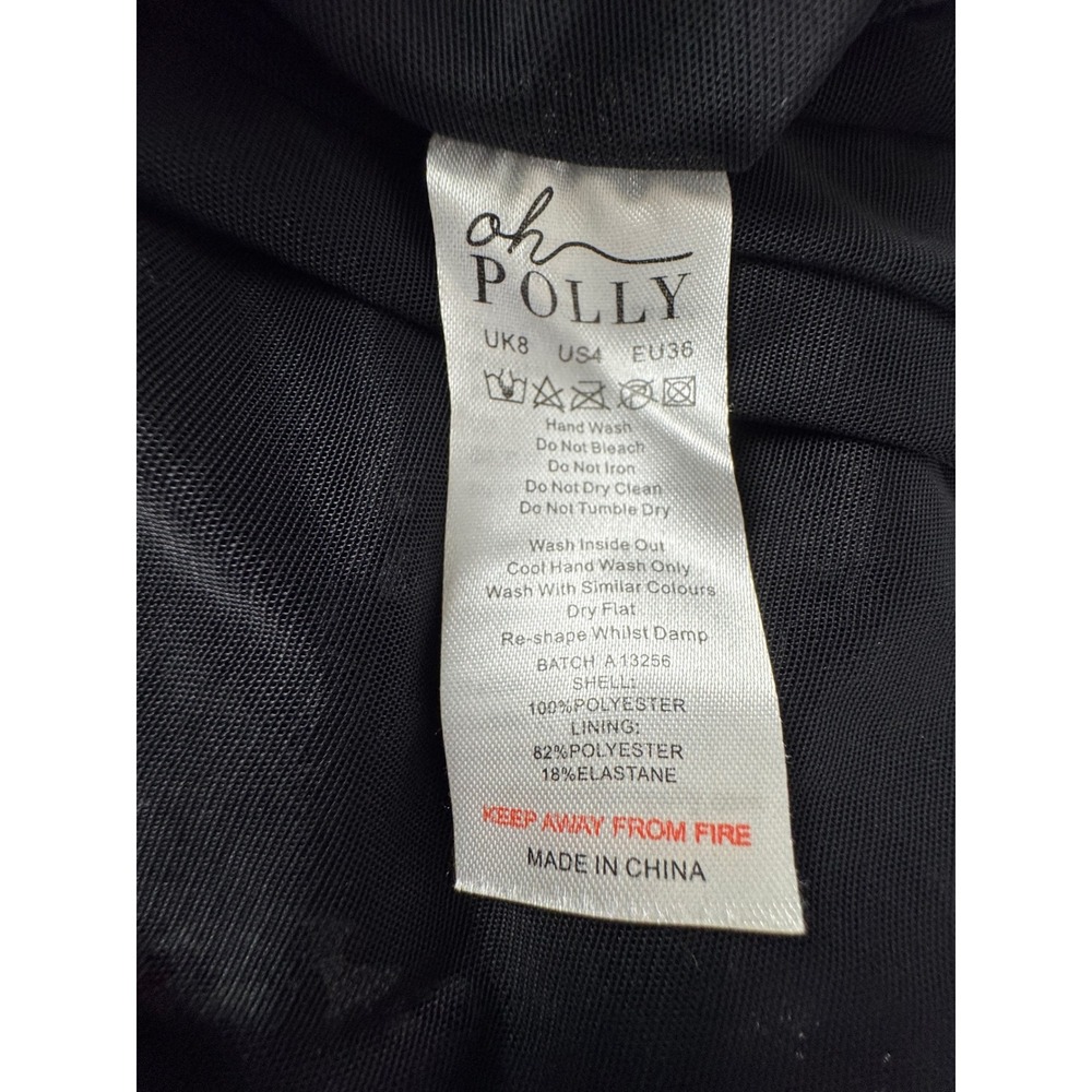 Oh Polly Black Sequin Floral Lace Corset Maxi Dress Lace Up Back Prom Gown US 4 - Picture 8 of 10